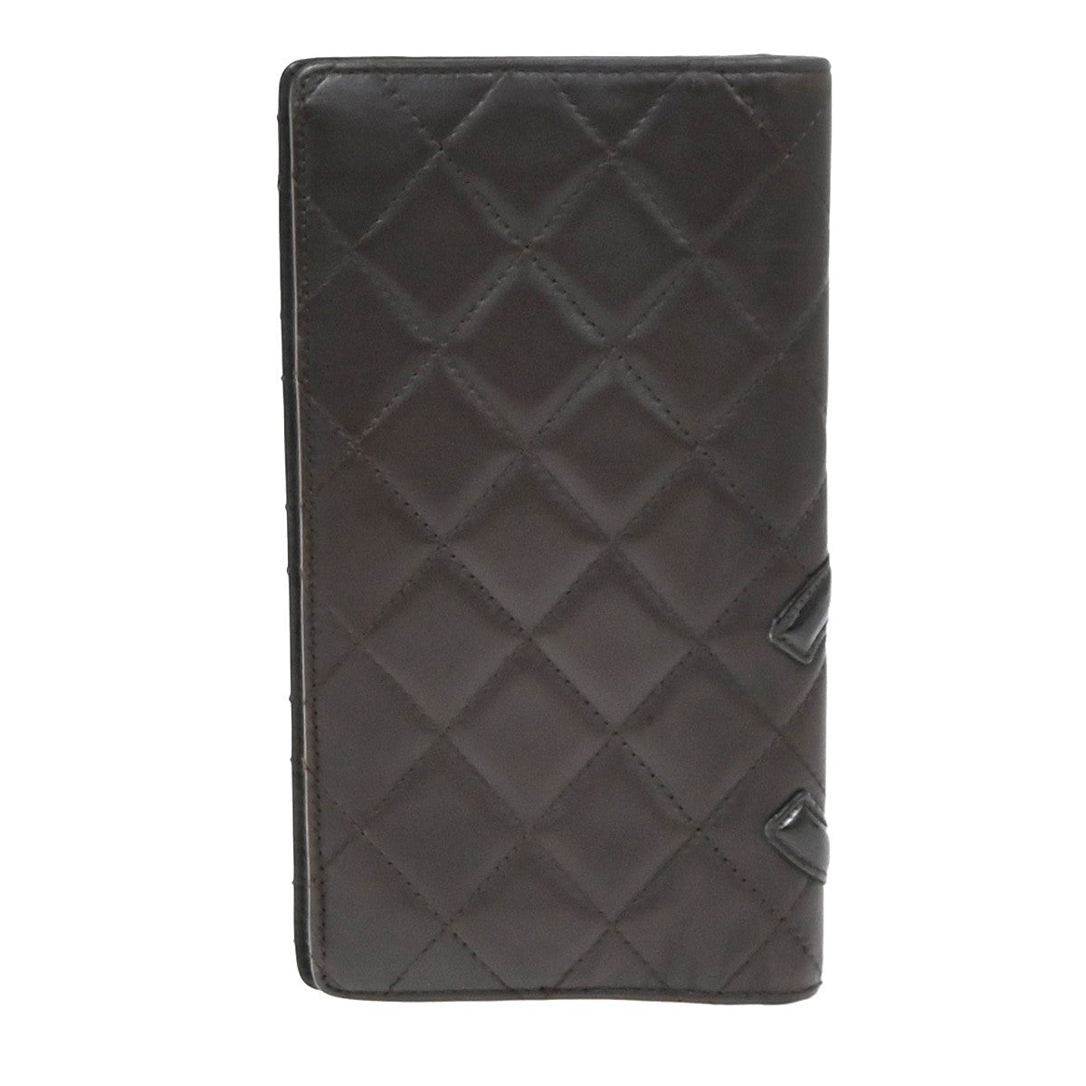 CHANEL CC Logo Cambon Ligne Long Wallet Quilted Leather Brown SHW 83KC692