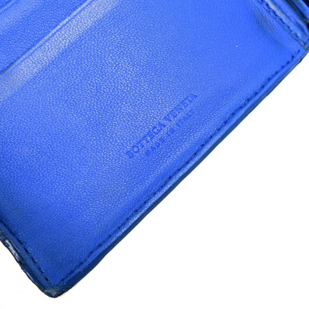 BOTTEGA VENETA Logo Intrecciato Bifold Compact Wallet Leather Black 08EC202