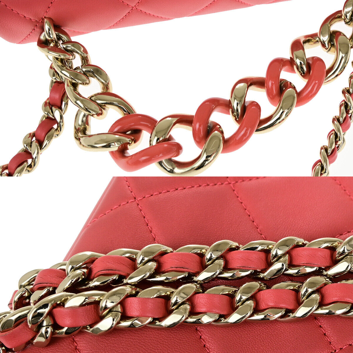 CHANEL CC Matelasse 23 2Way Chain Shoulder Hand Bag Leather Pink GHW 880RJ949