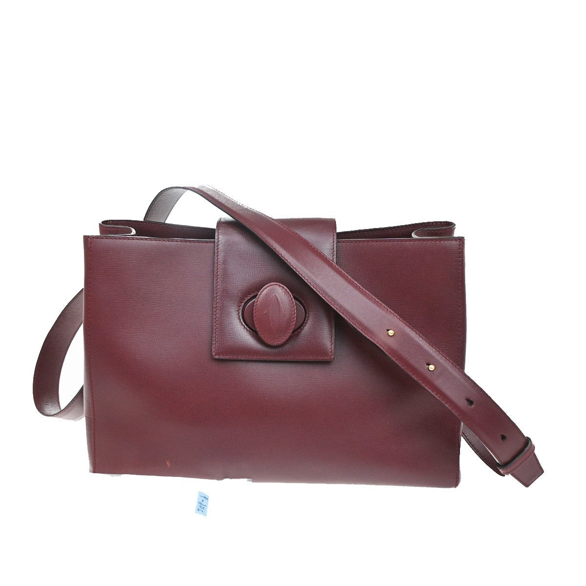 MUST DE CARTIER 2C Logo Crossbody Shoulder Bag Leather Red GHW  Frence 34SA083