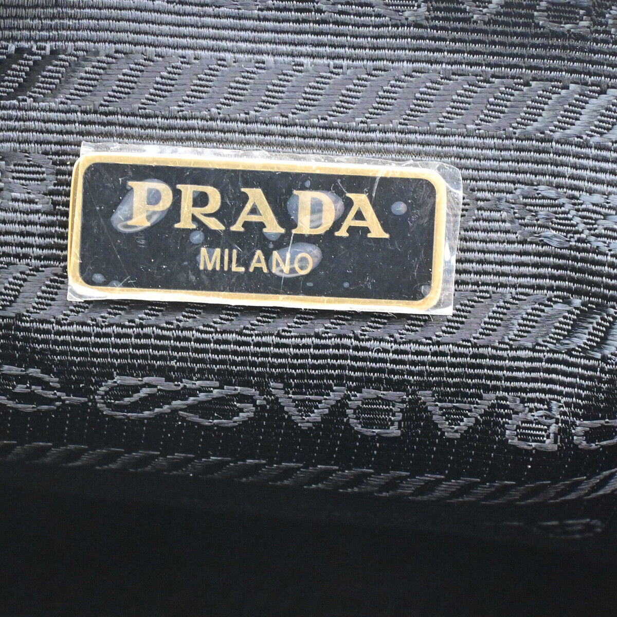 PRADA Logo Cosmetic Pouch VITTELO DAINO Leather Black GHW 32SJ082