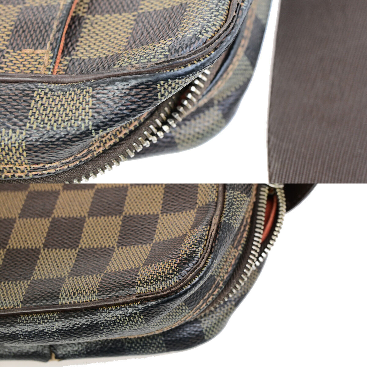 LOUIS VUITTON Olav PM Shoulder Bag Damier Ebene Leather Brown N41442 69YG638