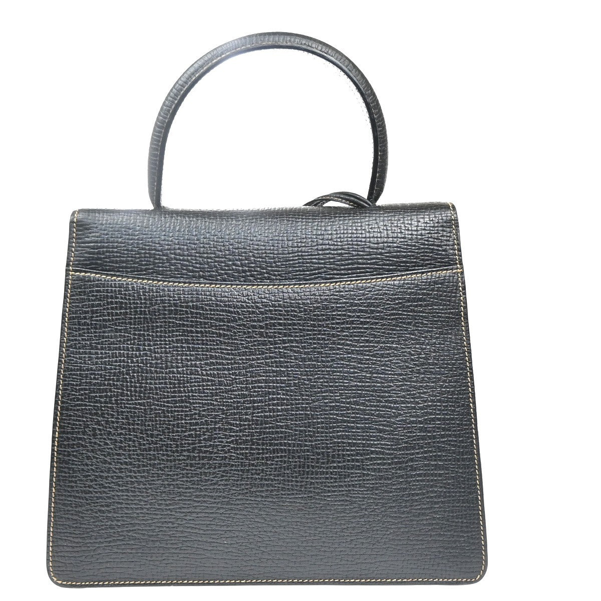 LOEWE Logo Barcelona Shoulder Hand Bag Leather Black GHW Spain 87YH942
