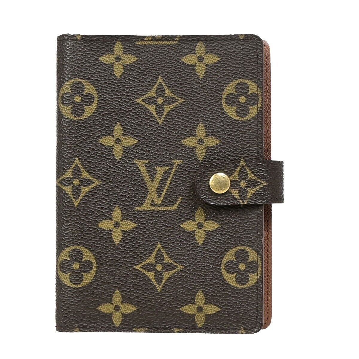 LOUIS VUITTON Agenda PM Day Planner Cover Monogram Leather Brown R20005 02EB351