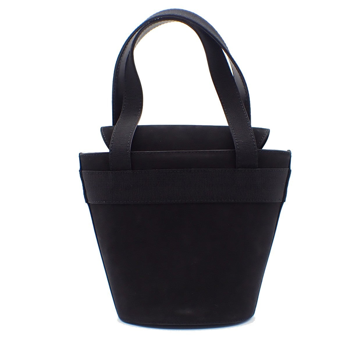 SALVATORE FERRAGAMO Logo Vara Mini Hand Bag Suede Leather Black 69EF367