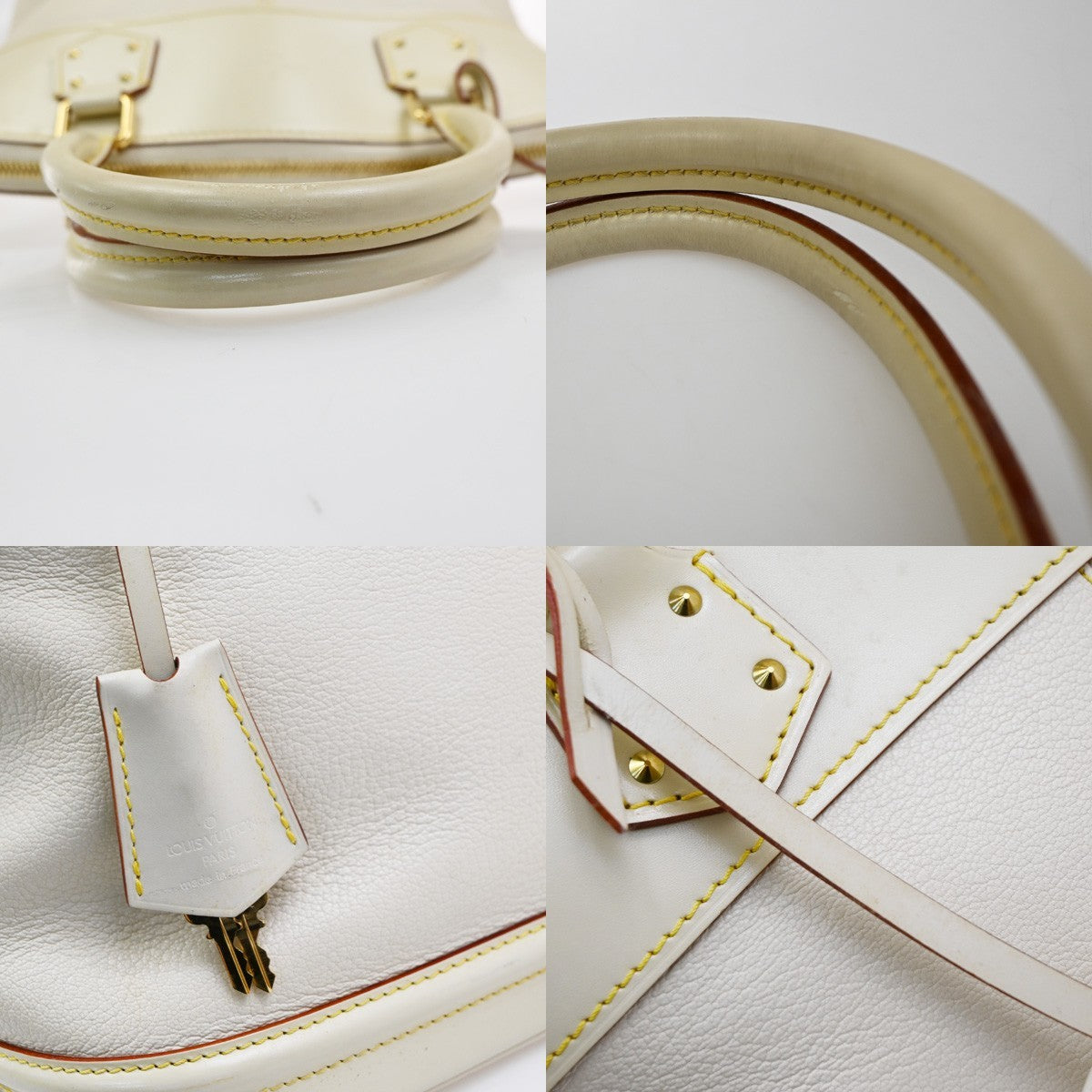 LOUIS VUITTON Lockit PM Hand Bag Suhali Leather White Padlock M91887 73MA688