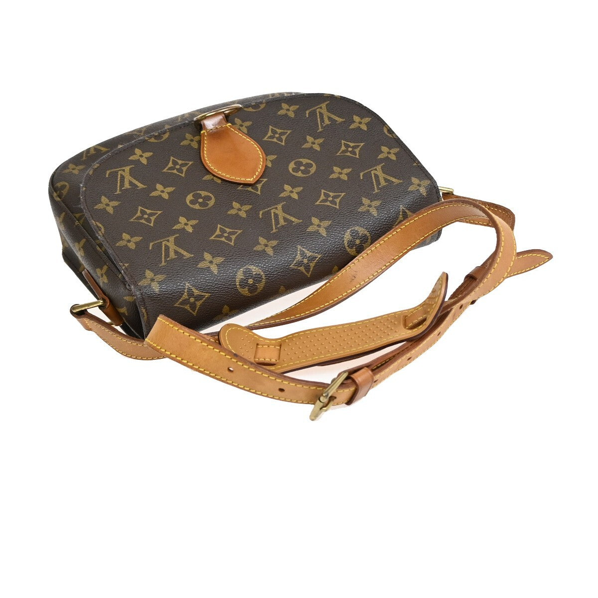 LOUIS VUITTON Saint Cloud GM Shoulder Bag Monogram Leather Brown M51242 34FB577