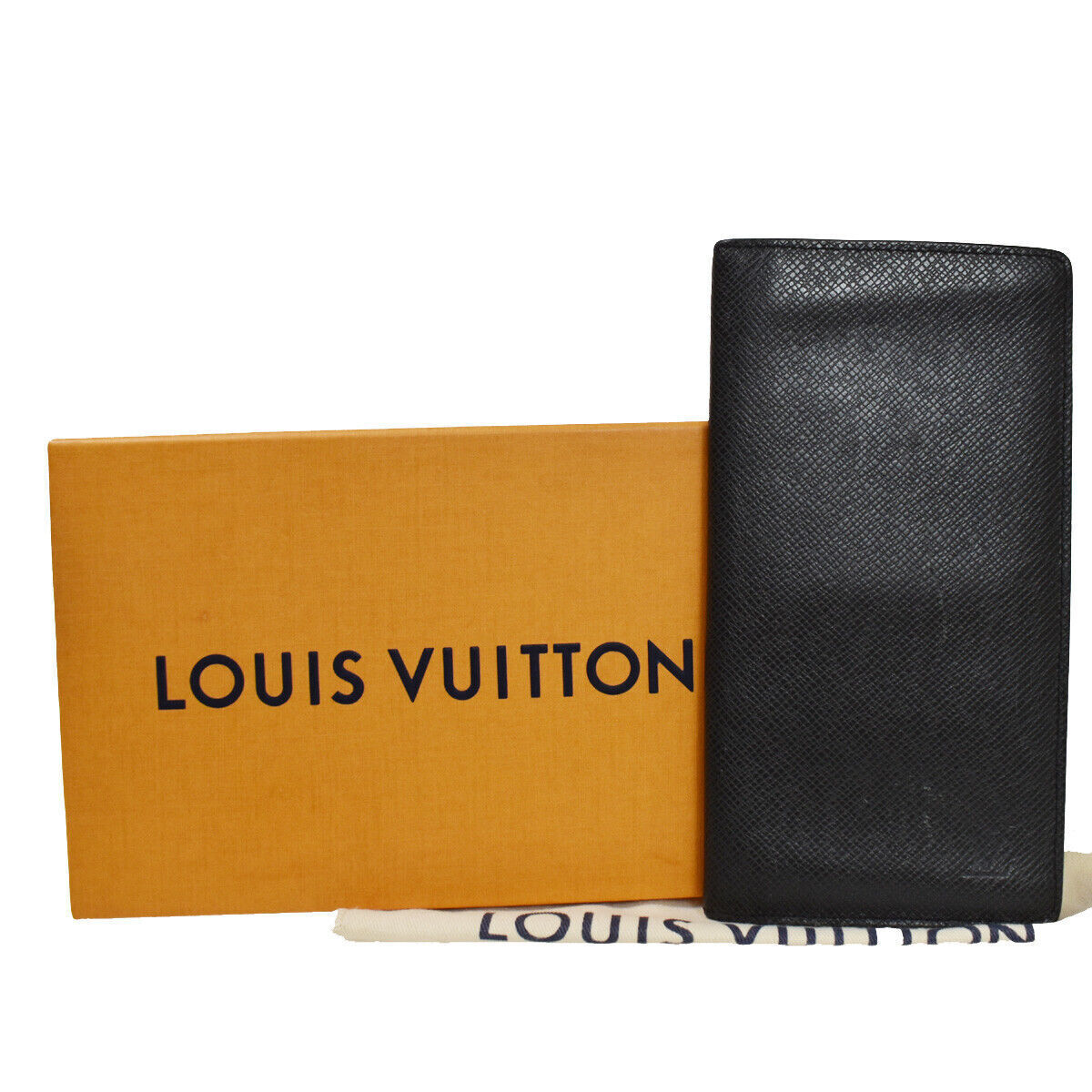 LOUIS VUITTON Portefeuille Long Bifold Wallet Taiga Leather Black M30541 04YC256
