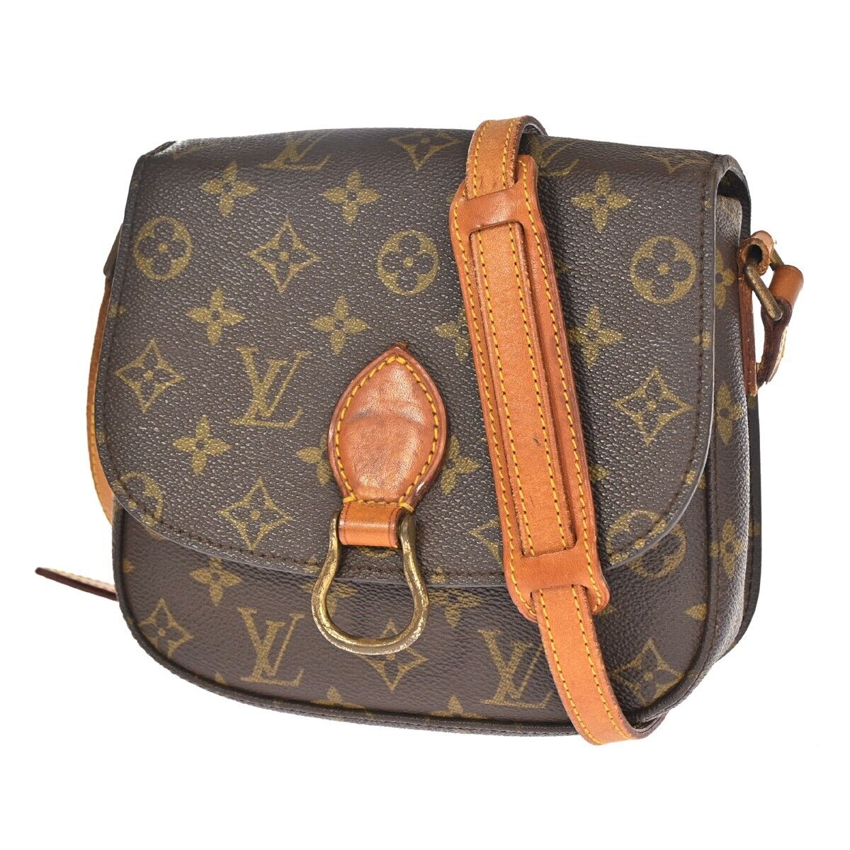 LOUIS VUITTON Saint Cloud MM Shoulder Bag Monogram Leather Brown M51243 39HB017
