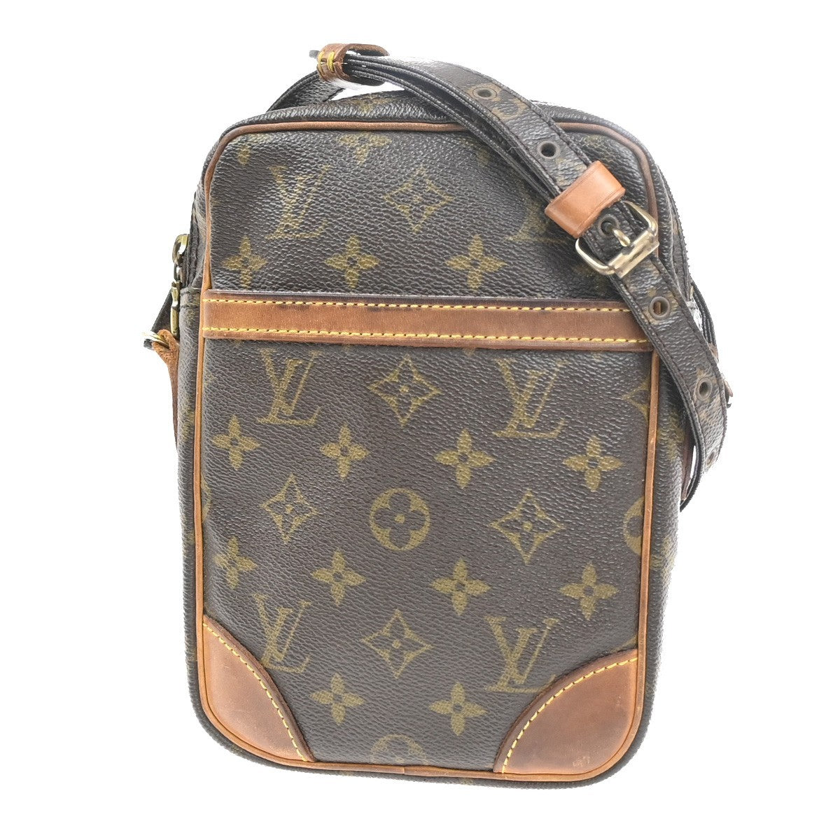 LOUIS VUITTON Danube Shoulder Bag Monogram Leather Brown France M45266 64KP584