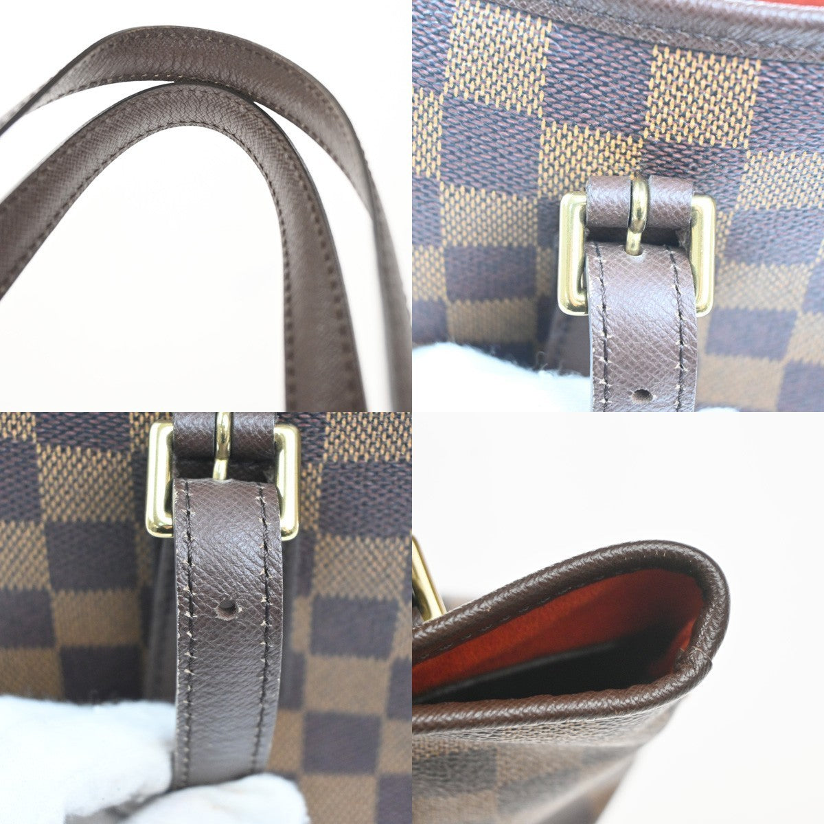 LOUIS VUITTON Marais Shoulder Bag Damier Ebene Leather Brown N42240 73MA408