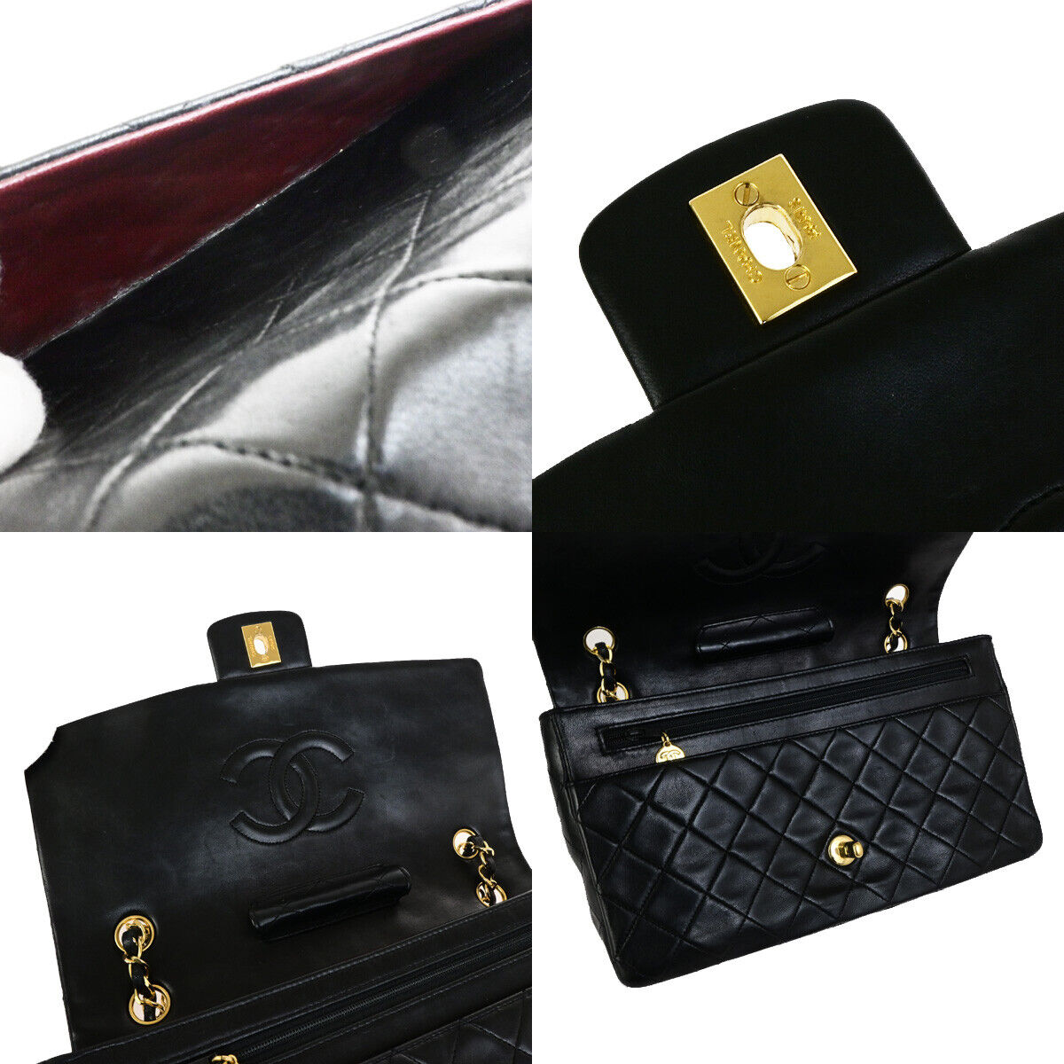 CHANEL CC Matelasse 27 Chain Shoulder Bag Lambskin Leather Black GHW 391RK860
