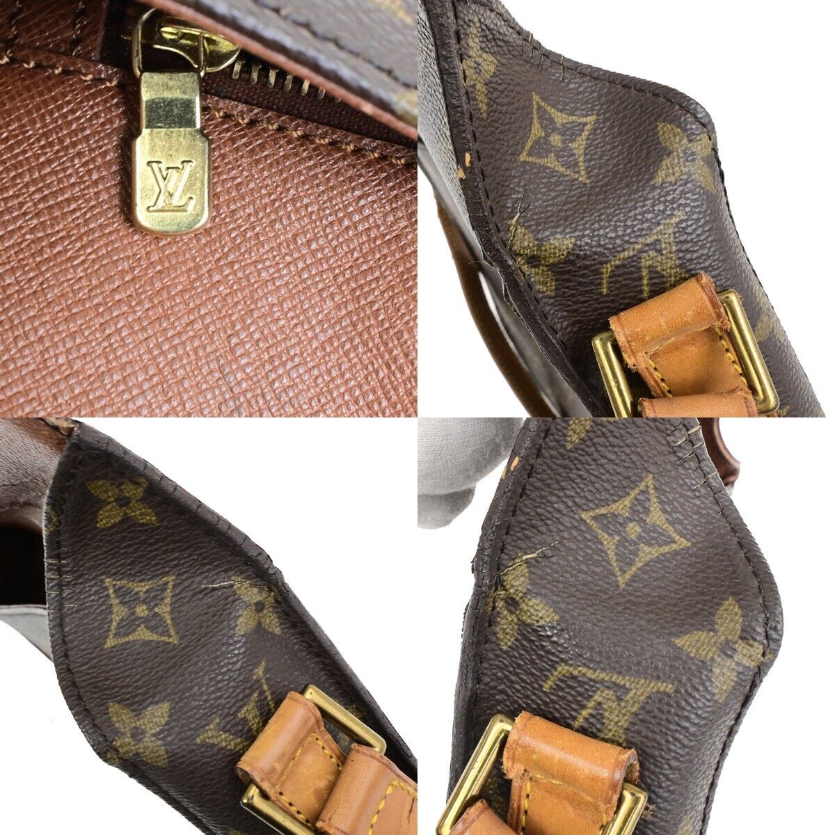 LOUIS VUITTON Saint Cloud GM Shoulder Bag Monogram Leather Brown M51242 61ED903