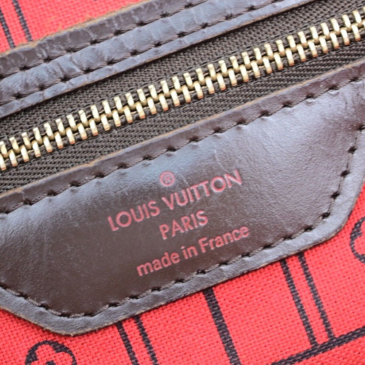 LOUIS VUITTON Neverfull MM Shoulder Bag Damier Ebene Leather BN N51105 73EB748