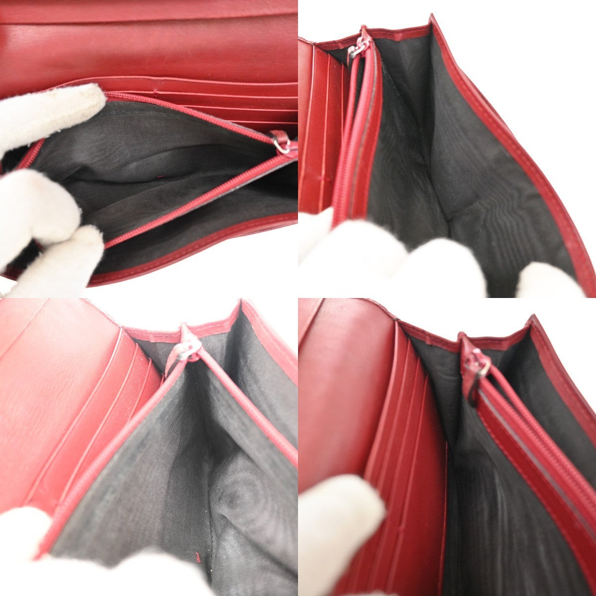 GUCCI Logo Micro Guccissima GG Pattern Long Wallet Leather Red 31CA307