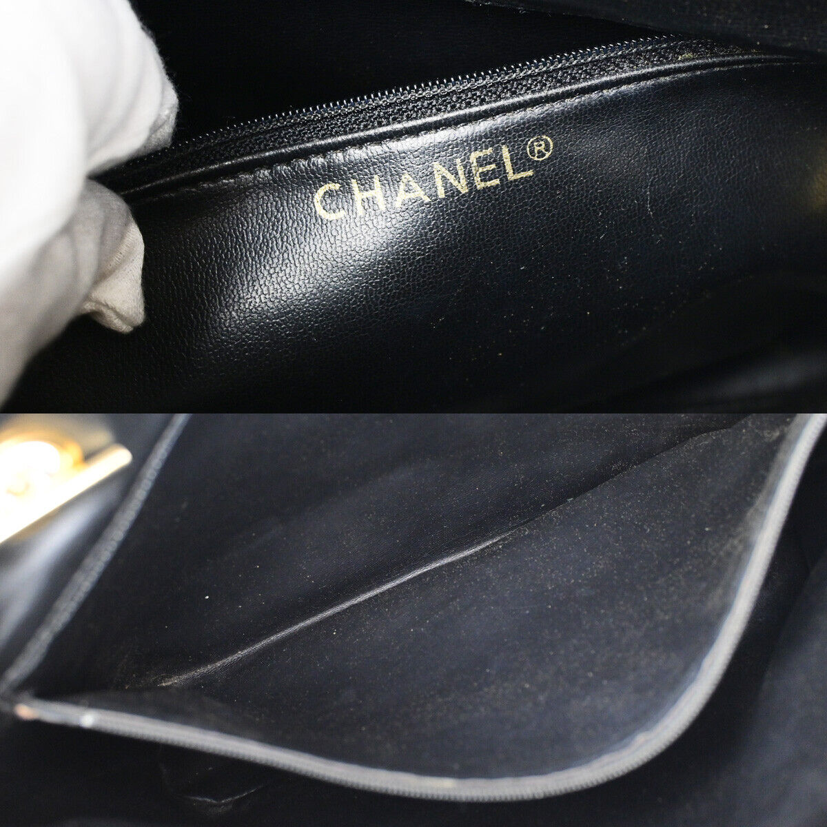 CHANEL CC Logo Matelasse Chain Shoulder Tote Bag Leather Black GHW 10YF901