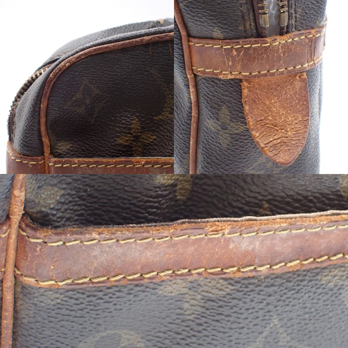 LOUIS VUITTON Compiegne 28 Clutch Hand Bag Monogram Leather Brown M51845 08KC322