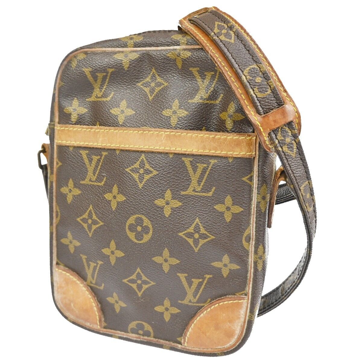 LOUIS VUITTON Danube Shoulder Bag Monogram Leather Brown France M45266 64FA199