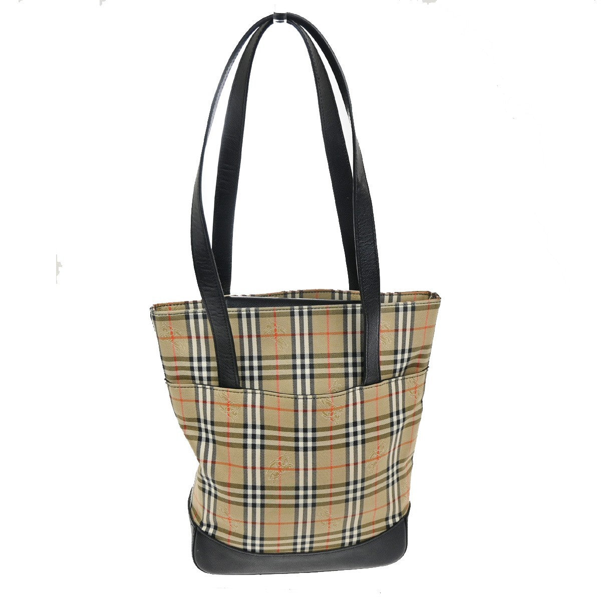 BURBERRY Logo Nova Check Shoulder Tote Bag Canvas Leather Beige Black 31RL707