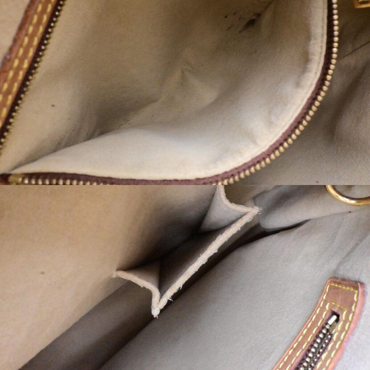LOUIS VUITTON Logo Looping GM Shoulder Bag Monogram Leather Brown M51145 80ED311