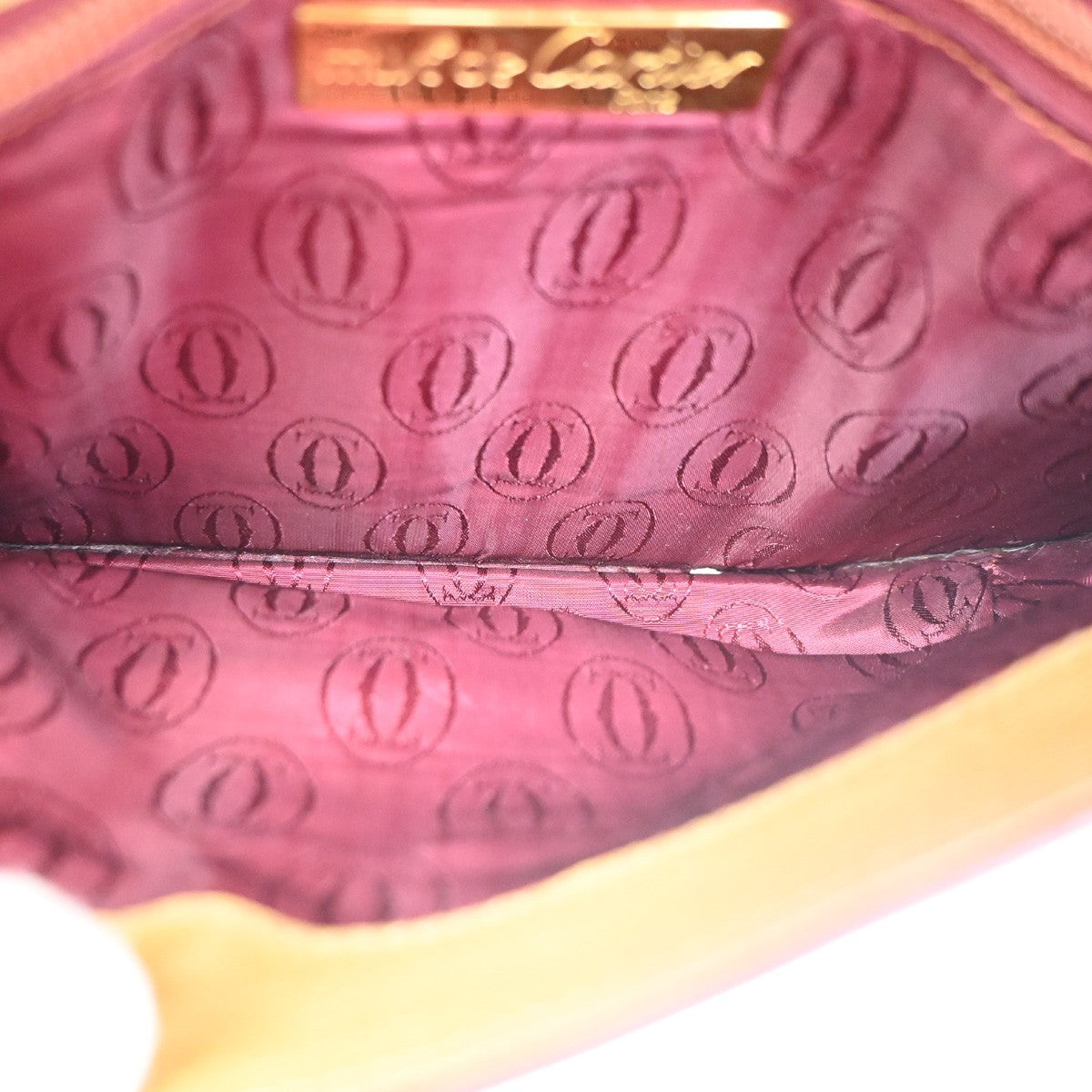 MUST DE CARTIER 2C Logo Bicolor Shoulder Bag Leather Yellow Red 61TA698