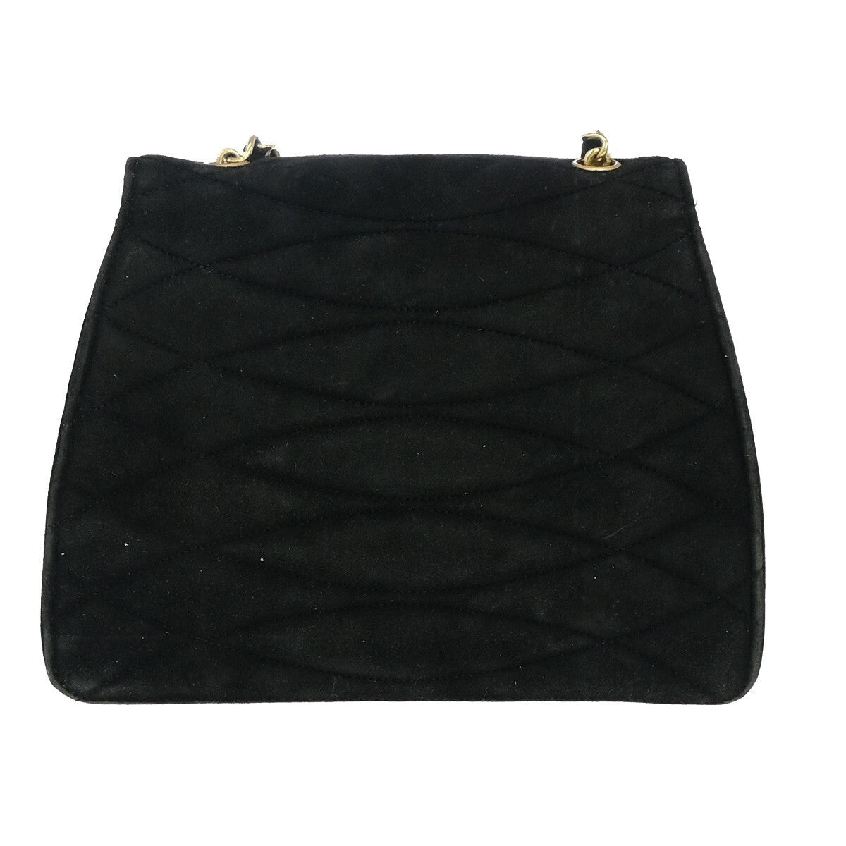 CHANEL CC Logo Velvet Chain Shoulder Bag Suede Leather Black Vintage 683RK554