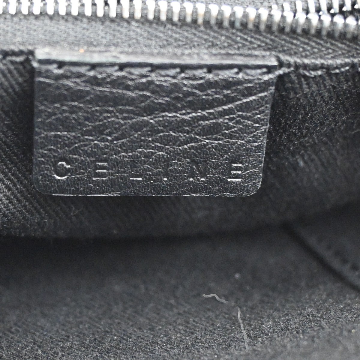 CELINE C Macadam Pattern Shoulder bag Black Suede Leather Black SHW 32CA419