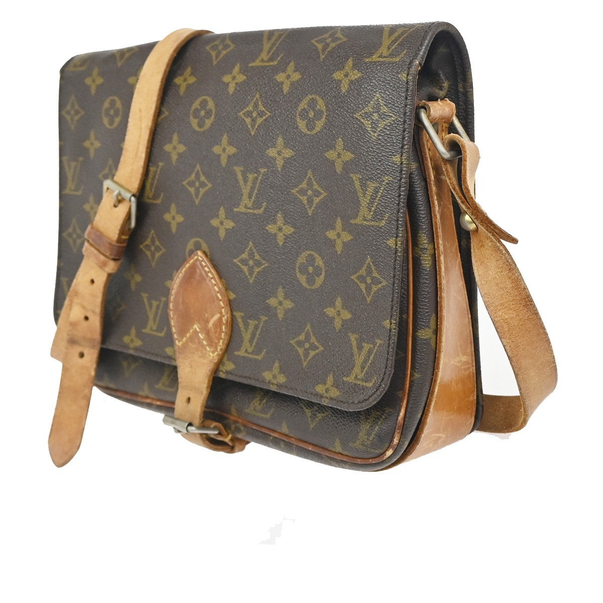 LOUIS VUITTON Cartouchiere GM Shoulder Bag Monogram Leather Brown M51252 65CA752