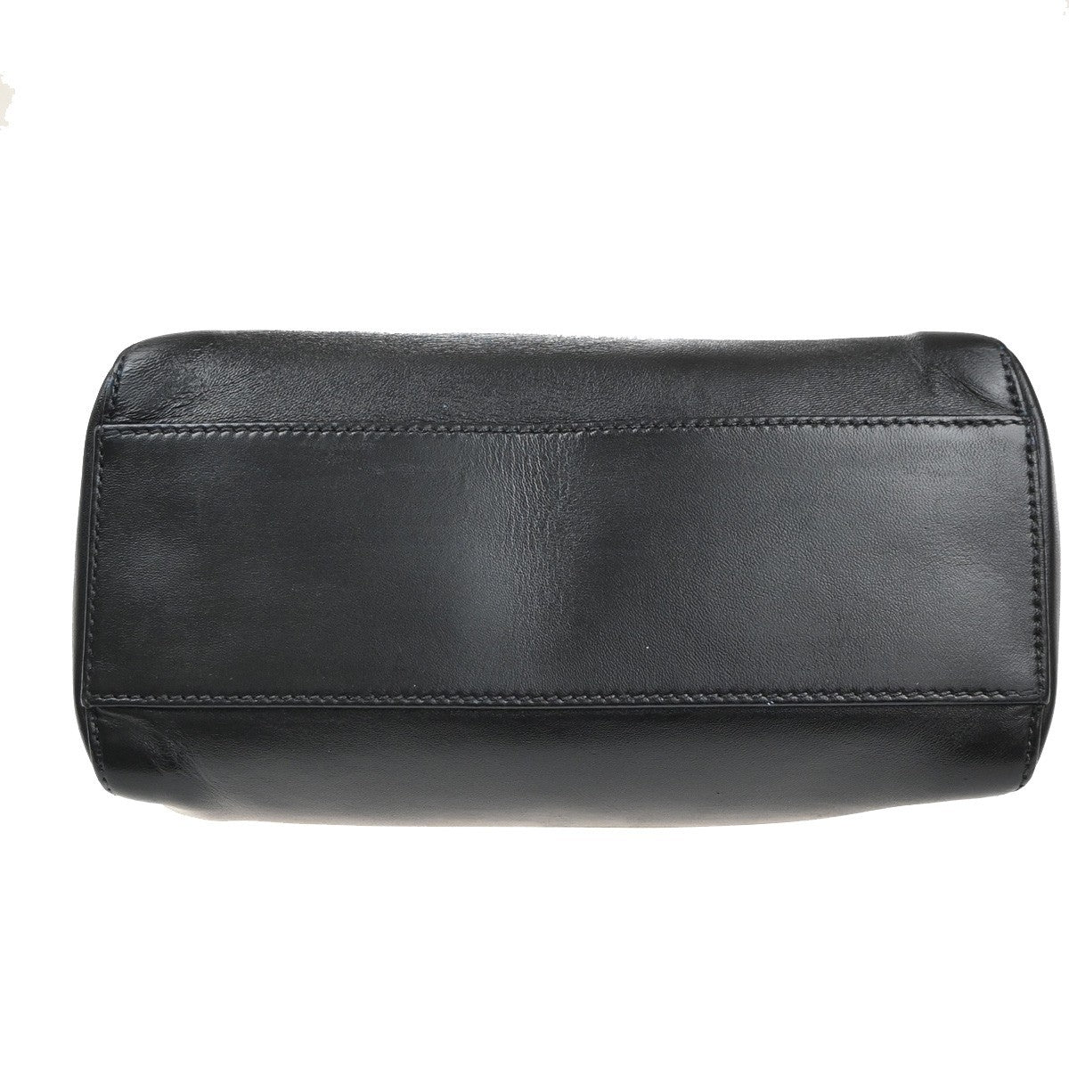 FENDI Peekaboo Logo Mini Hand Tote Bag Leather Black SHW Italy 88MA250