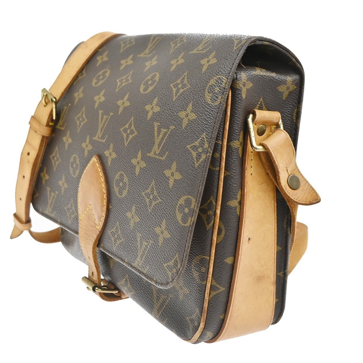 LOUIS VUITTON Cartouchiere GM Shoulder Bag Monogram Leather Brown M51252 35KC547