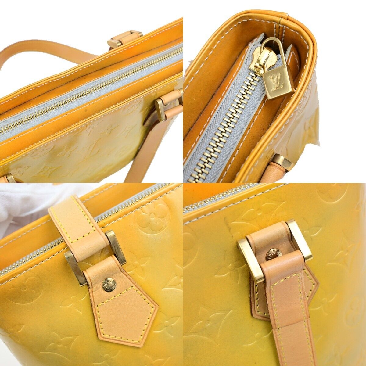 LOUIS VUITTON Houston Shoulder Bag Monogram Vernis Leather Yellow M91303 04ED912
