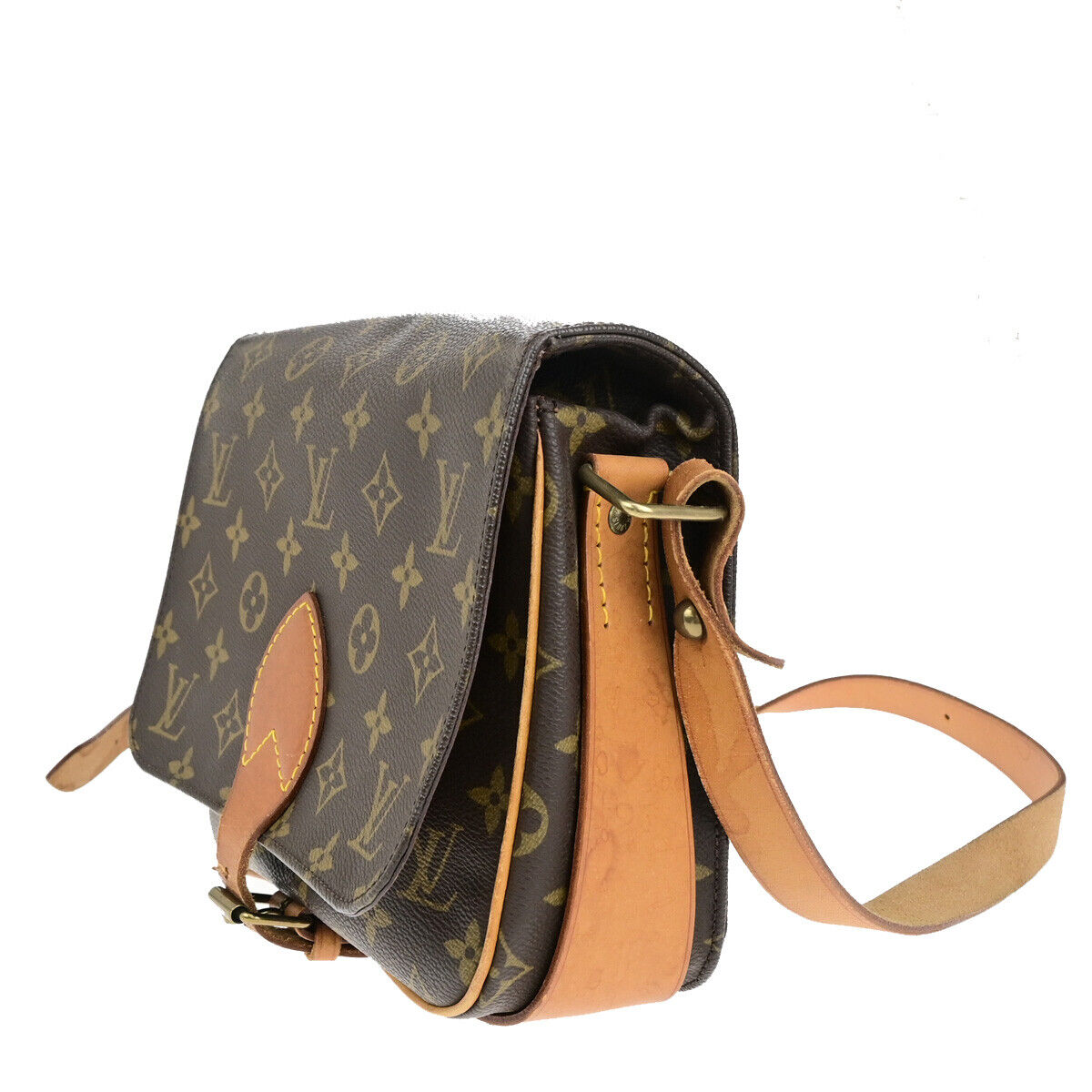 LOUIS VUITTON Cartouchiere MM Shoulder Bag Monogram Leather Brown M51253 62SJ519