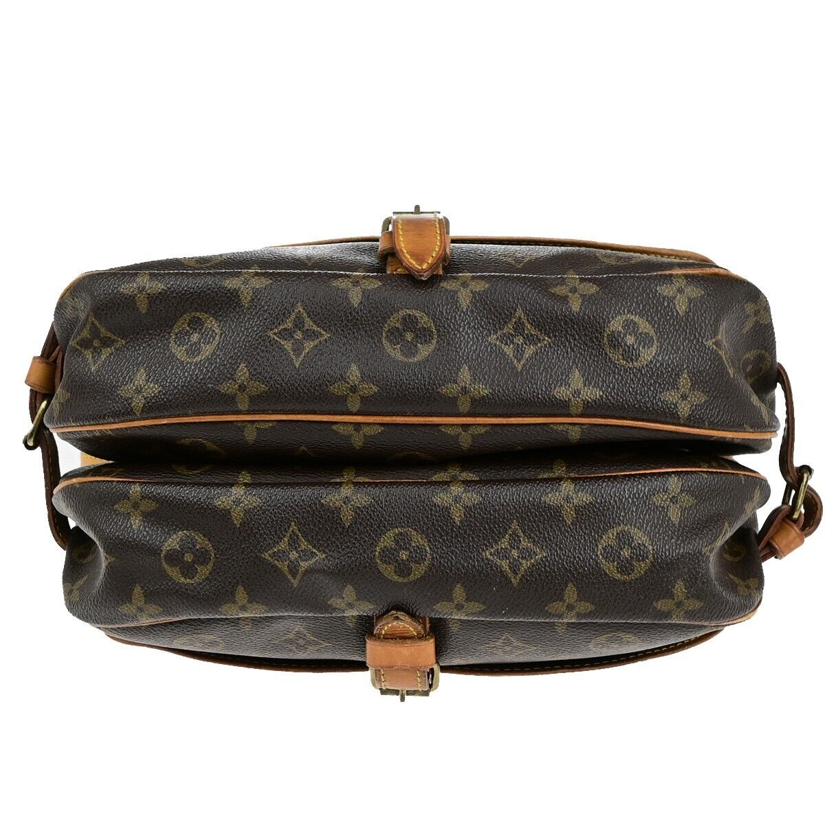 LOUIS VUITTON Logo Saumur 30 Shoulder Bag Monogram Leather Brown M42256 39ED297
