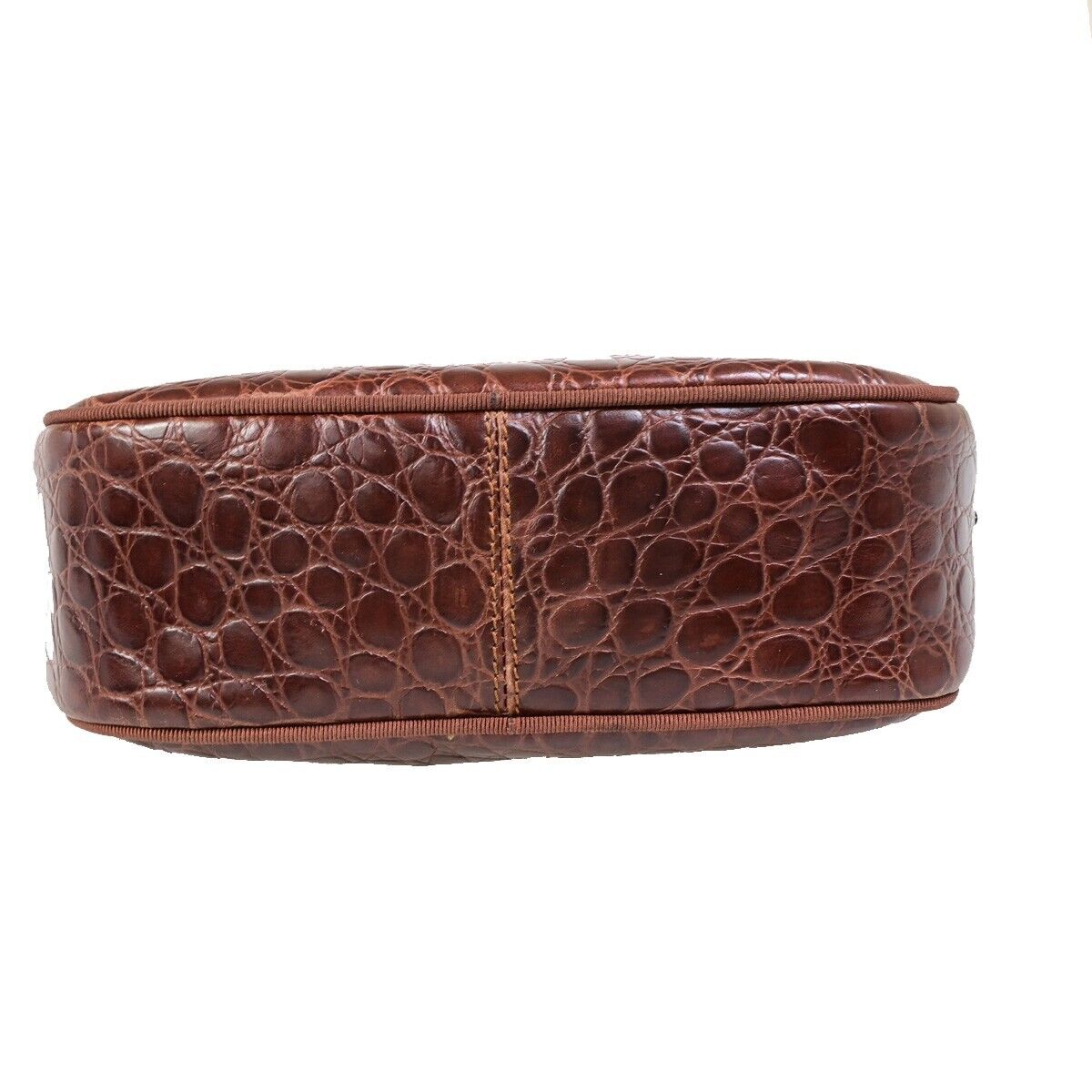 SALVATORE FERRAGAMO Vara Crossbody Shoulder Bag Embossing Leather Brown 67FB071