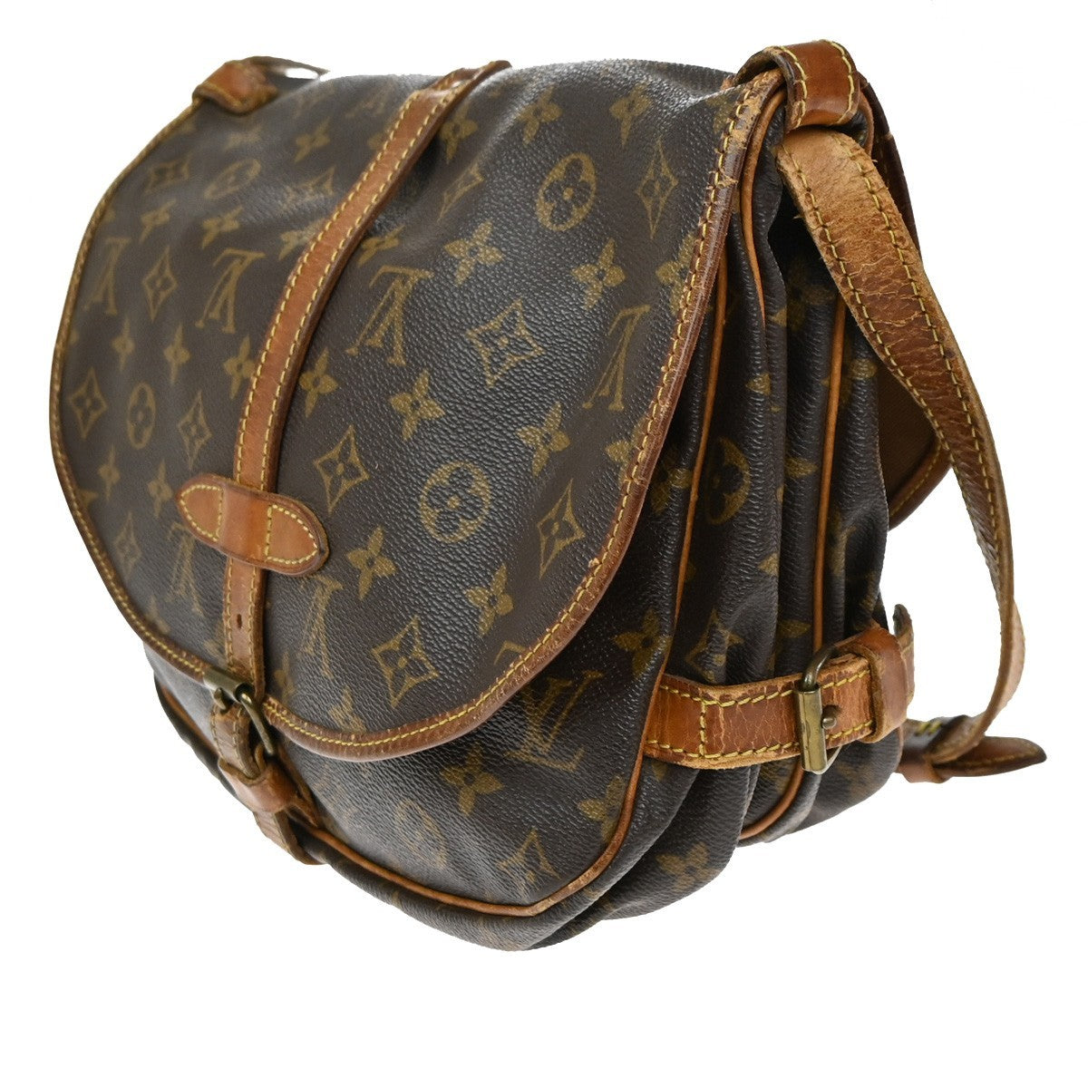 LOUIS VUITTON Logo Saumur 30 Shoulder Bag Monogram Leather BN M42256 61CA940