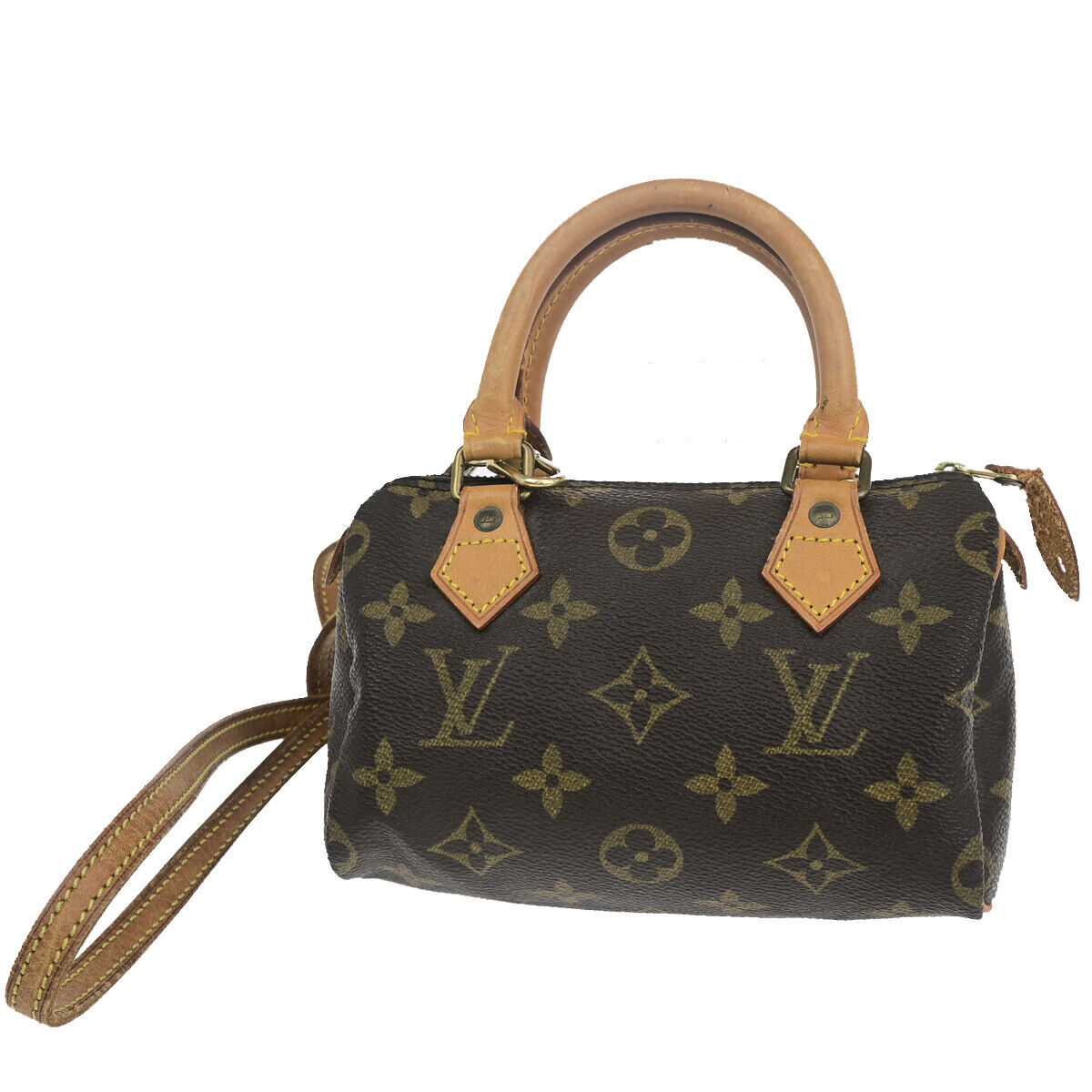 LOUIS VUITTON Mini Speedy 2Way Hand Bag Monogram Leather Brown M41534 97YF355