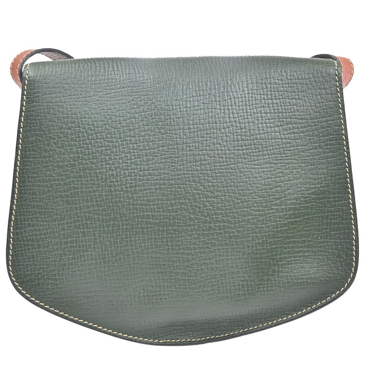LOEWE Logo Barcelona Bicolor Shoulder Bag Leather Green Brown Italy 87KC777