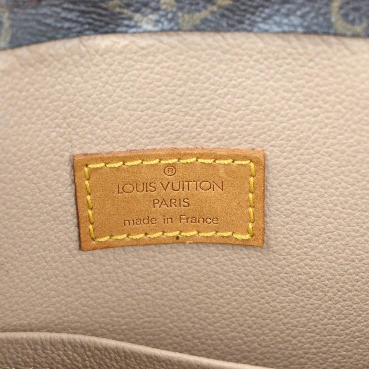 LOUIS VUITTON Logo Sac Plat Hand Tote Bag Monogram Leather Brown M51140 86KC402