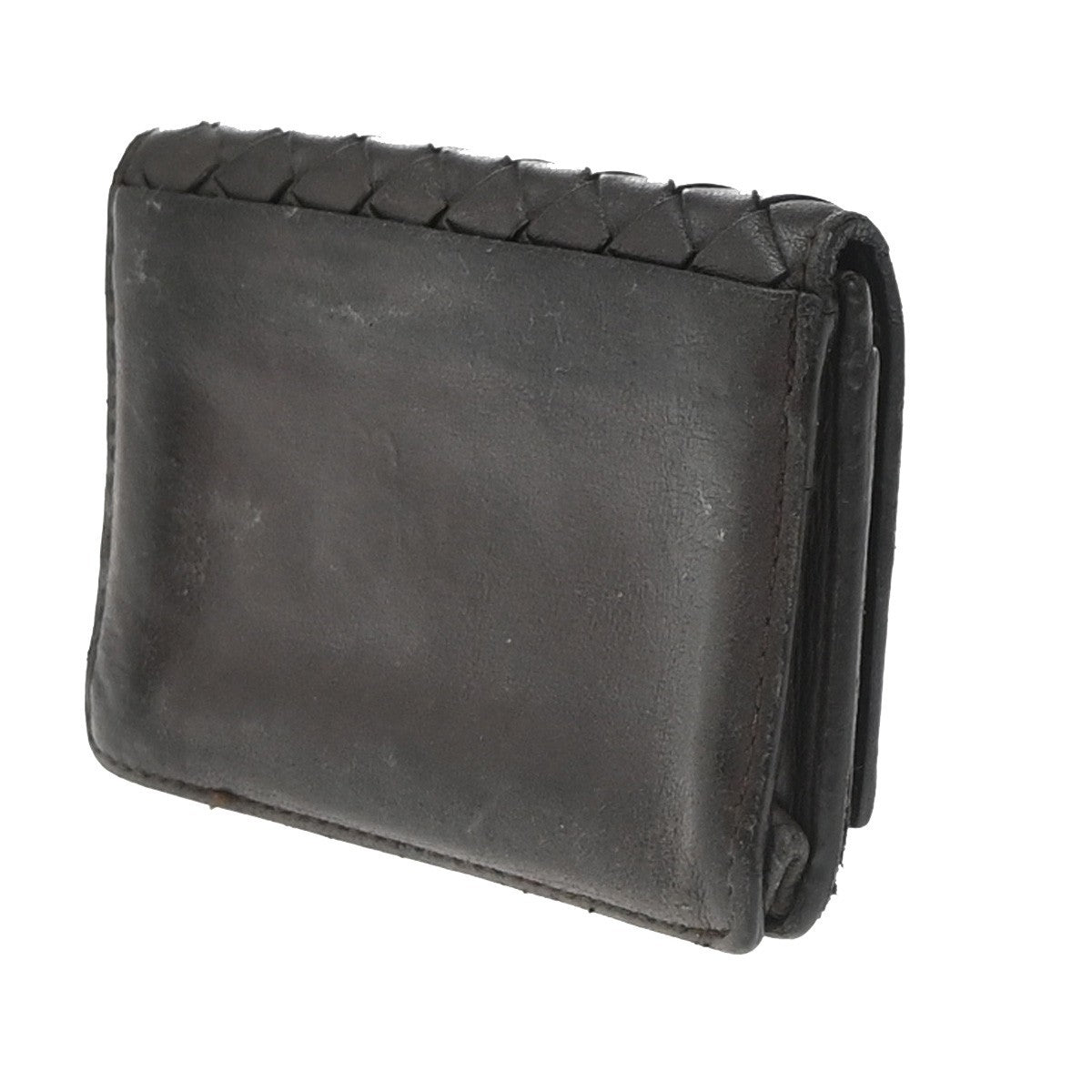 BOTTEGA VENETA INTRECCIATO Compact Coin Case Wallet Leather Brown Italy 07EG227