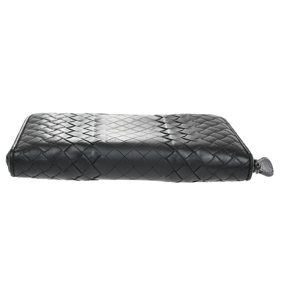 BOTTEGA VENETA Intrecciato Long Zipper Around Wallet Leather Black 65EG120