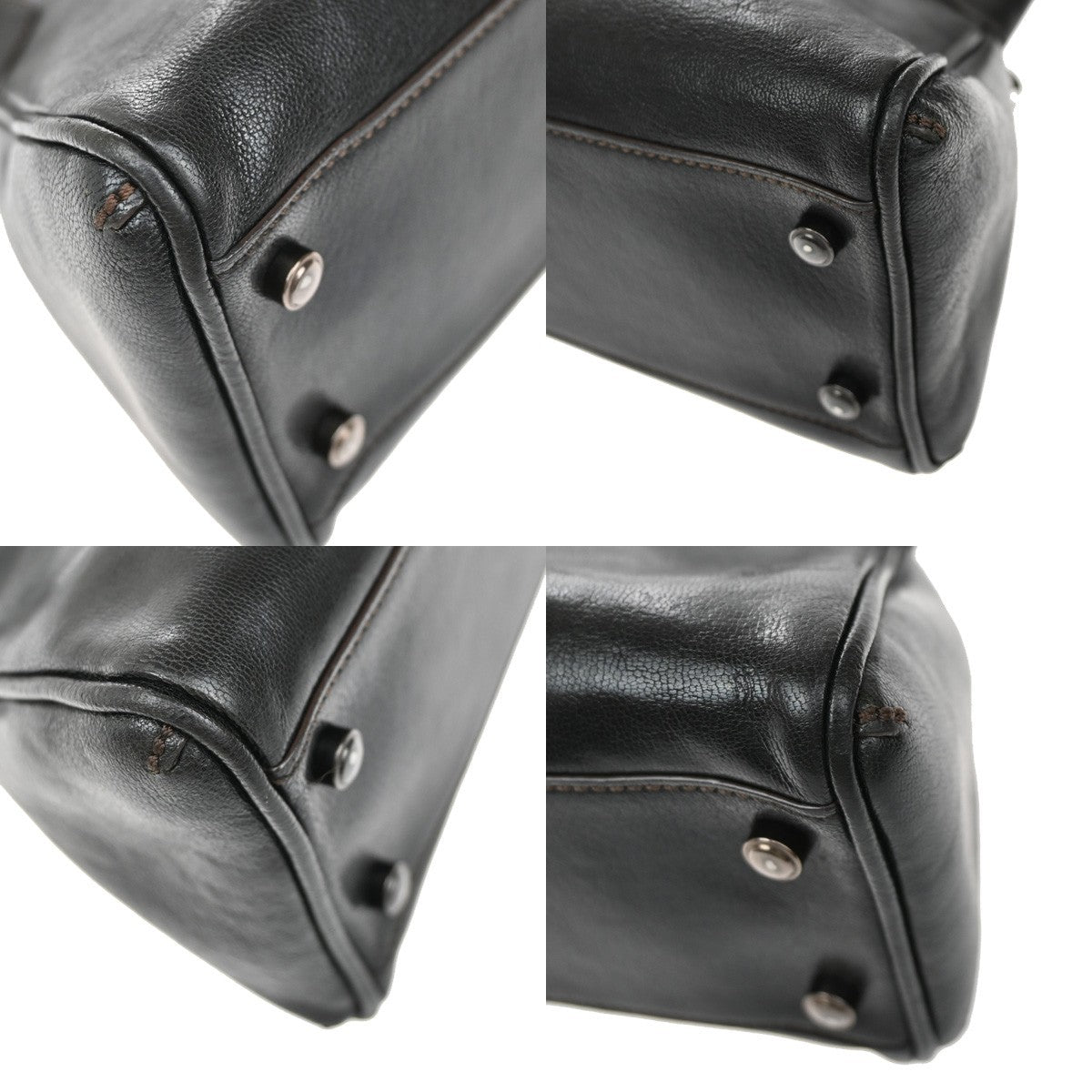 CARTIER Logo Marcello Shoulder Hand Bag Leather Black France 31EF831