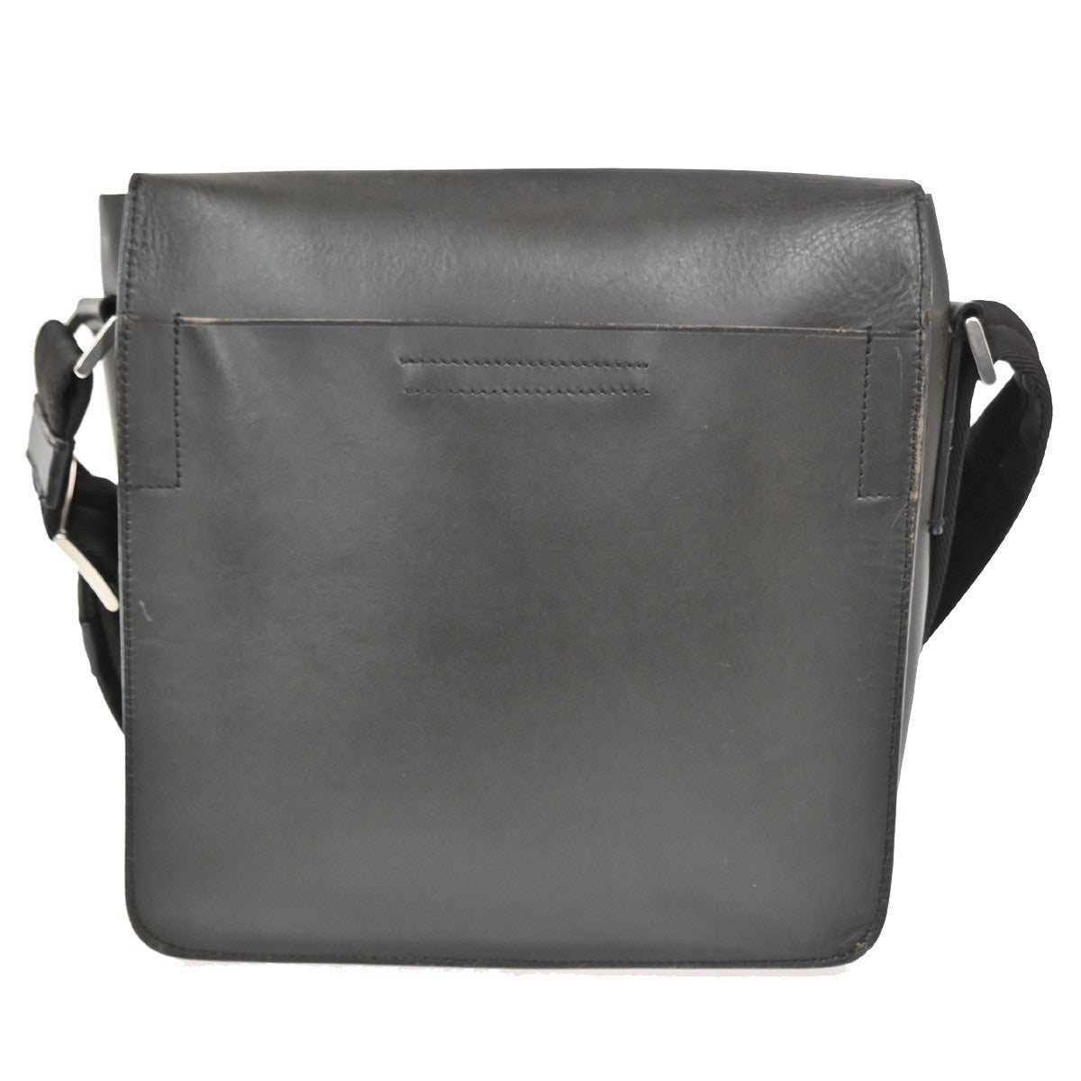 PRADA MILANO Messenger Shoulder Bag Canvas Leather Brown SHW  Italy 68TA661