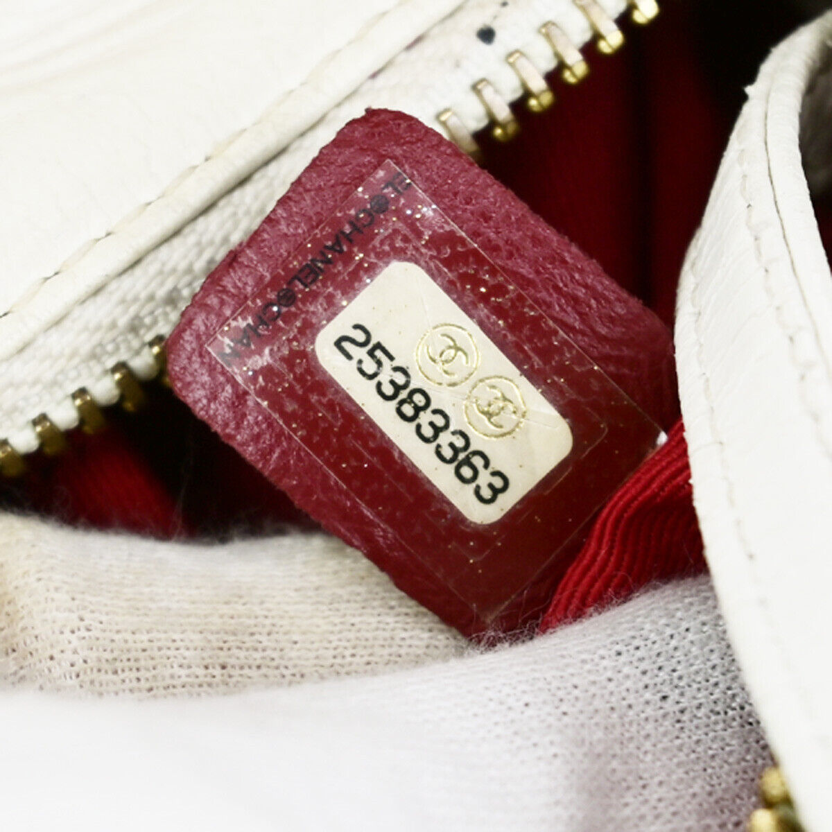 CHANEL CC Logo Gabrielle Chain Shoulder Bag Leather White Italy 685RK695