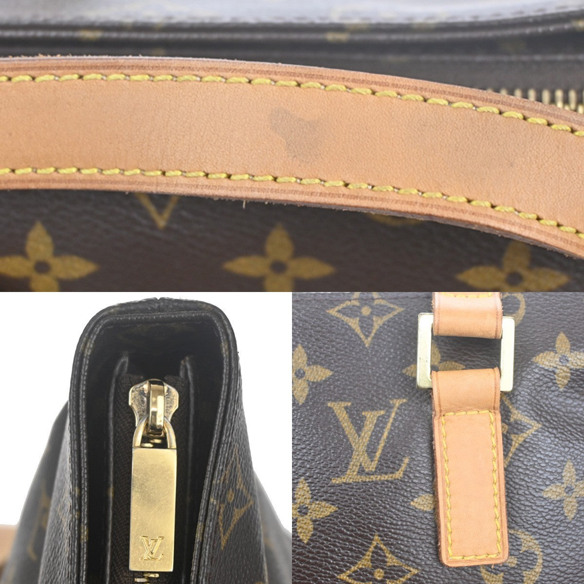 LOUIS VUITTON Cabas Piano Shoulder Bag Monogram Leather Brown M51148 70EF801