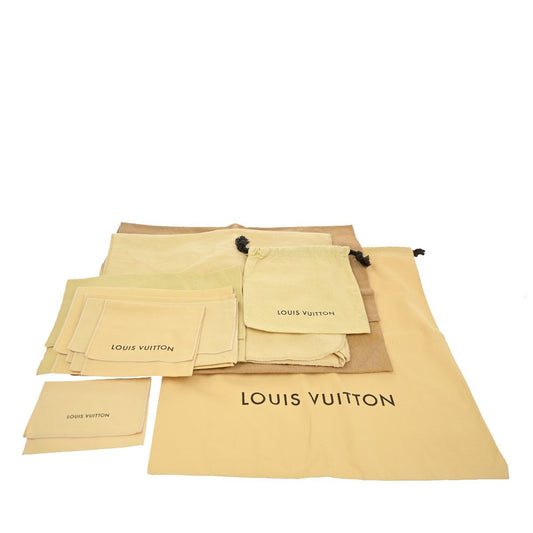 38.Live LOUIS VUITTON Logo 10 Set Dust Bag Canvas Cotton Beige Brown 08KC102