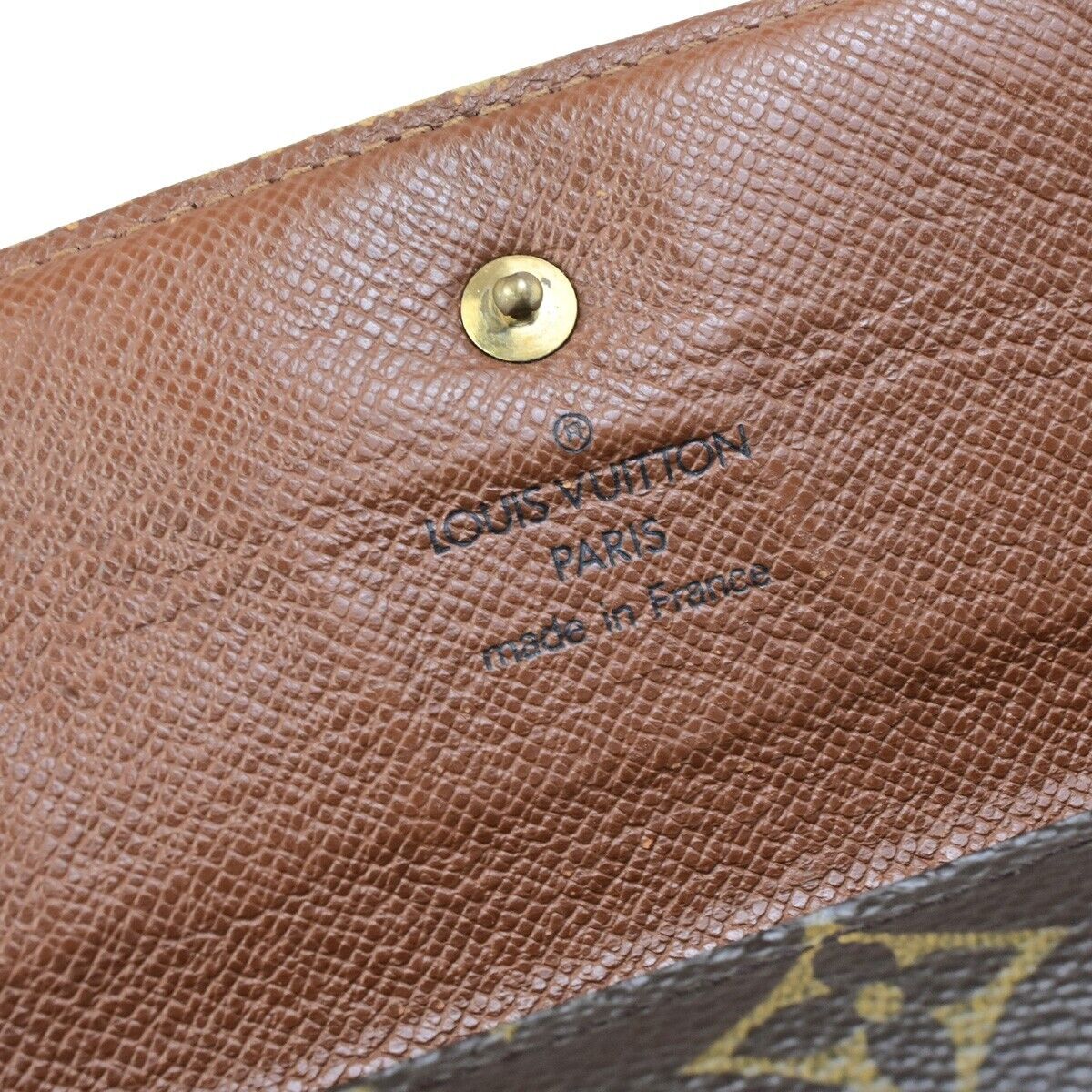 LOUIS VUITTON LV Logo 3 Set Trifold Bifold Wallet Monogram Leather Brown 09KA447