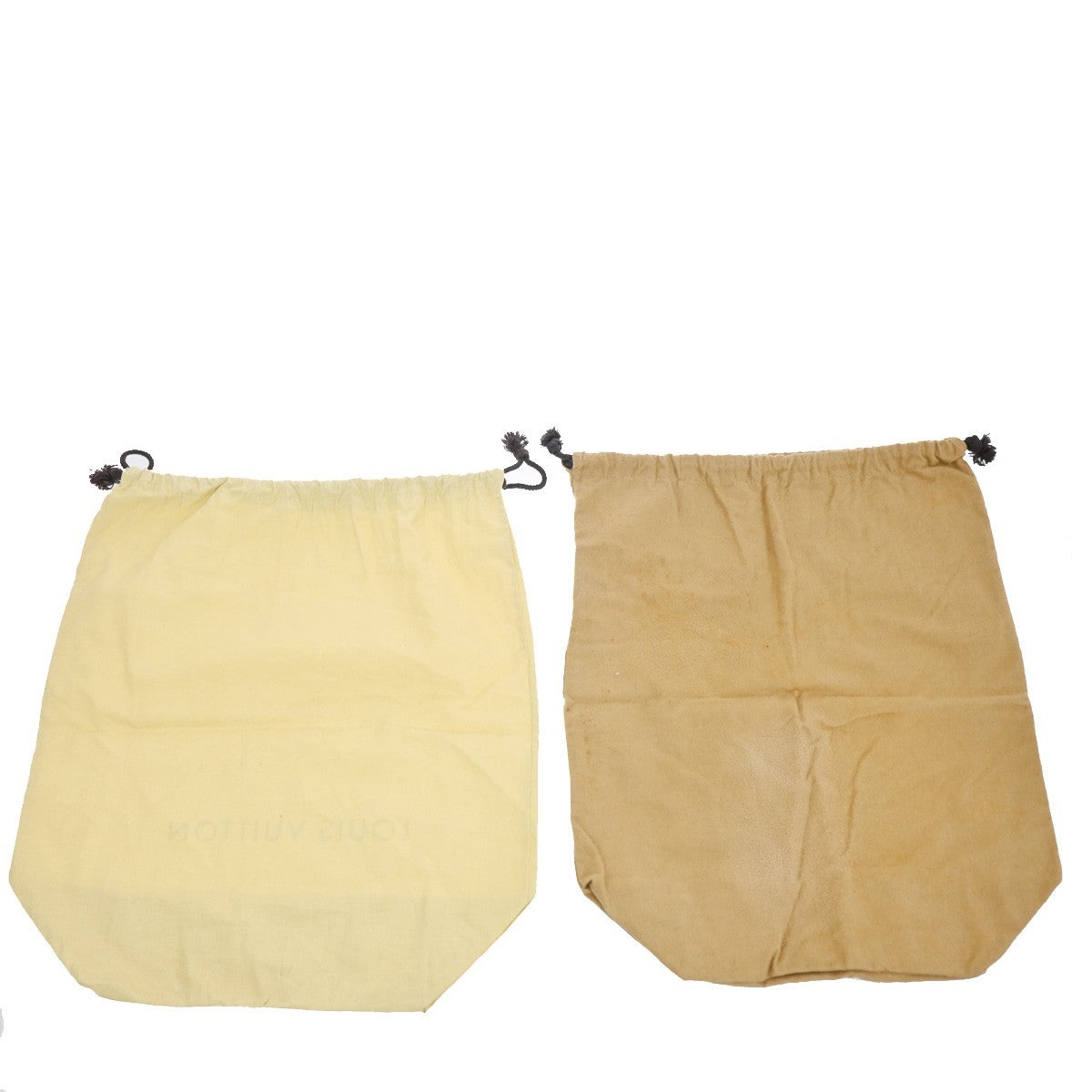LOUIS VUITTON Logo 10 Set Dust Bag Drawstring Canvas Cotton Beige Brown 09KC872