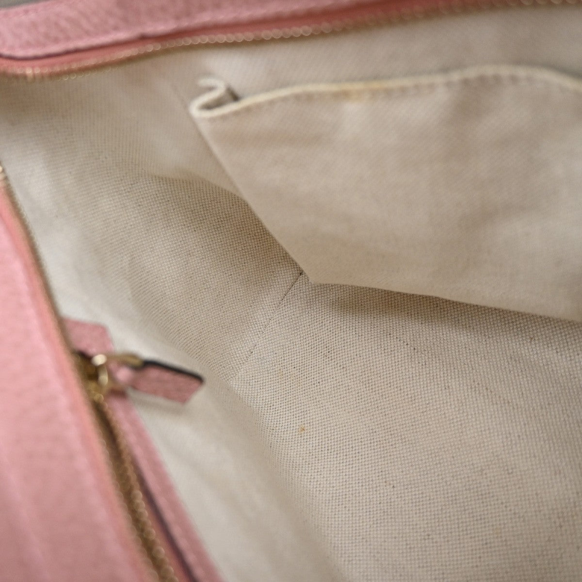 GUCCI Logo Swing Hand Bag Leather Pink Made In Italy 79KP326
