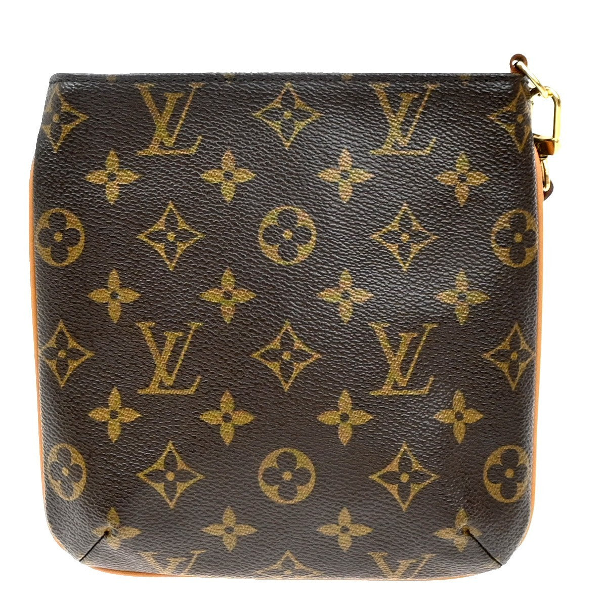 LOUIS VUITTON Logo Partition Pouch Bag Monogram Leather Brown M51901 76KP314