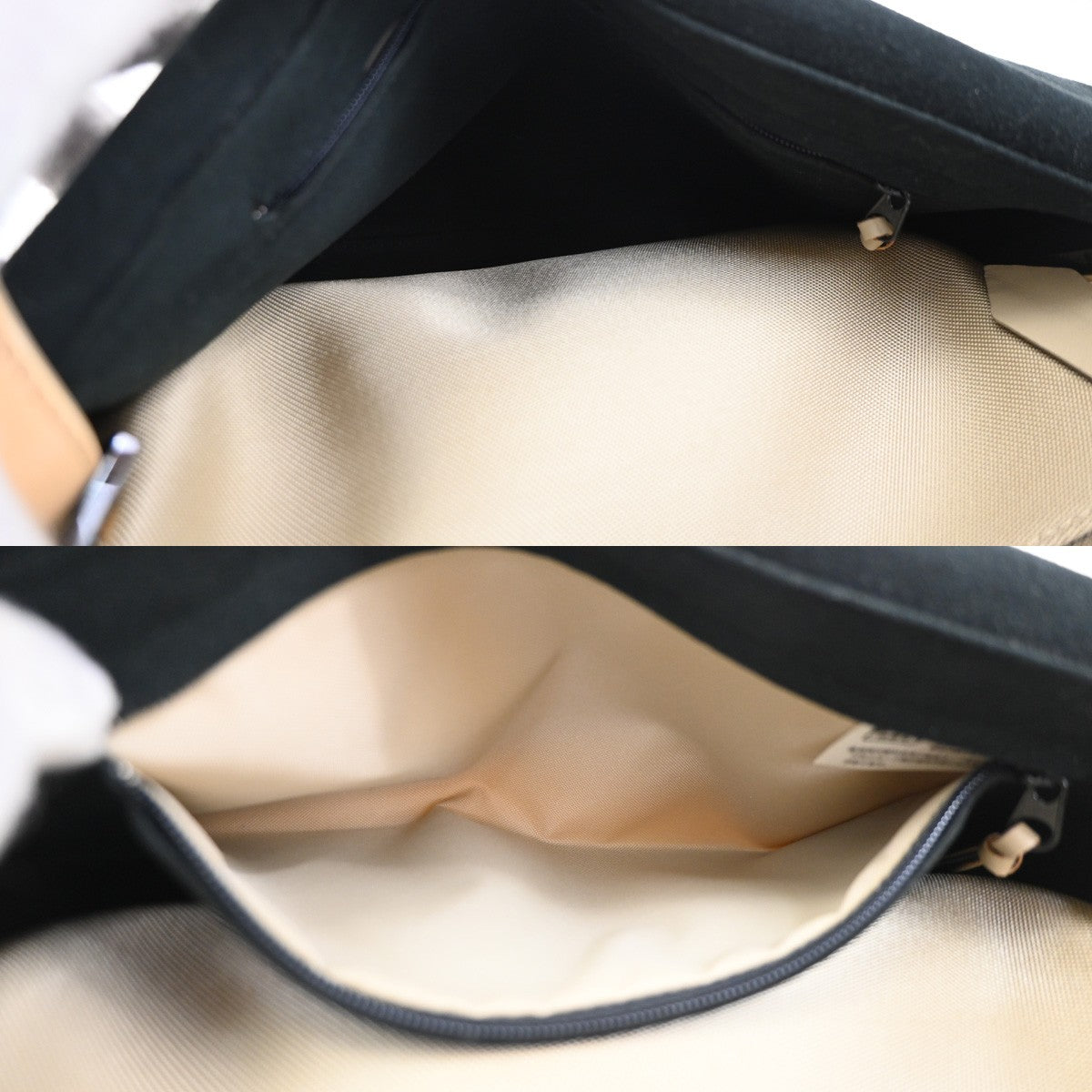 GIVENCHY 4G Logo  Hand Bag With Pouch Nylon Leather Beige SHW Japan 06CA843